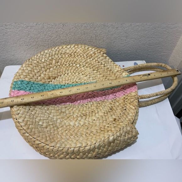 Vineyard vines Round straw shoulder bag, womens beach  Woven Bag - Picture 8 of 11